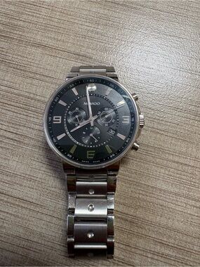 Movado Black Dial Stainless Steel Chronograph Watch